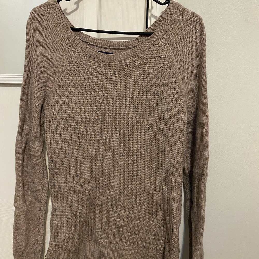 Brown American Eagle Sweater with zippers on sides Size small